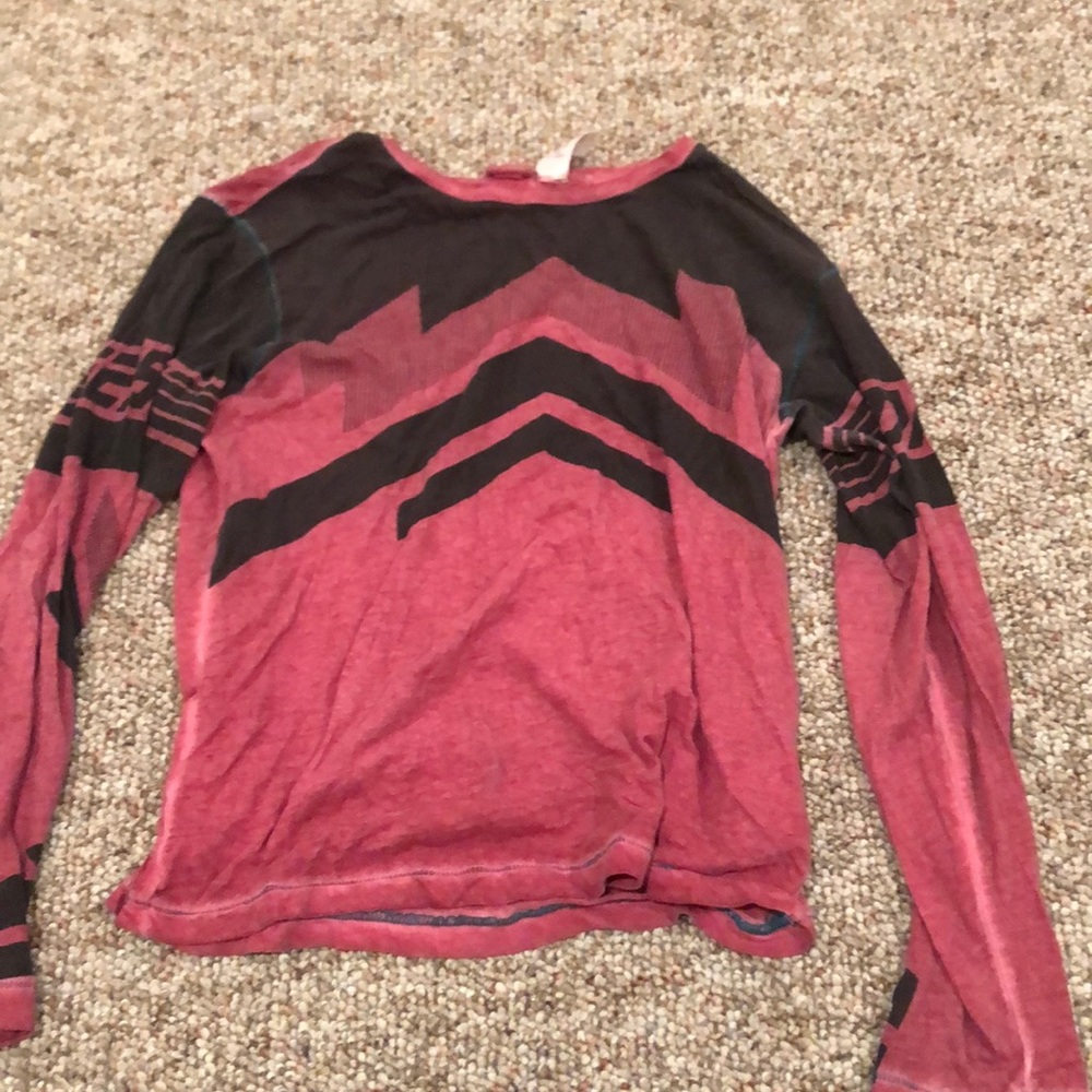 girls red and black long sleeve tee